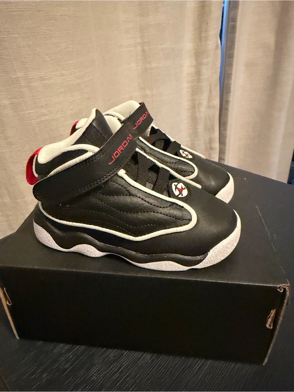 Jordan Kids Black, White & Red High-Top Sneakers